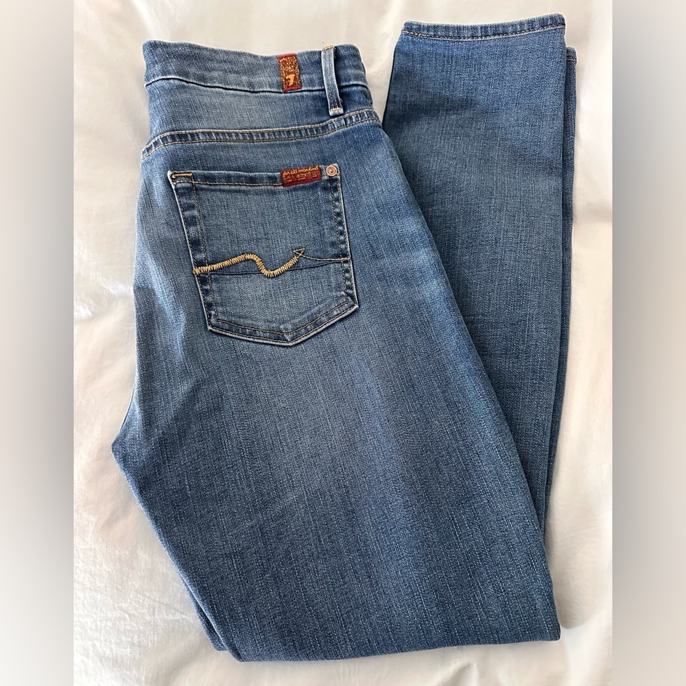 7 For All Mankind Light Blue Straight Leg Jeans